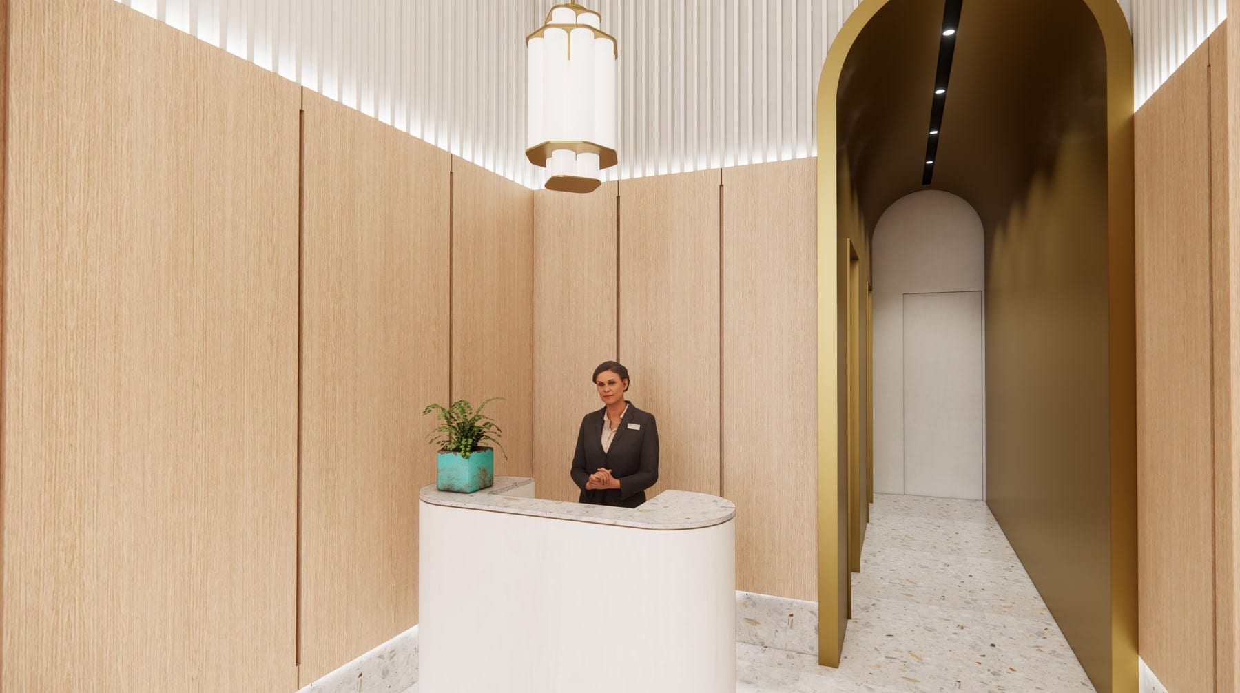 The lobby at 37 East 18th, before enhancement