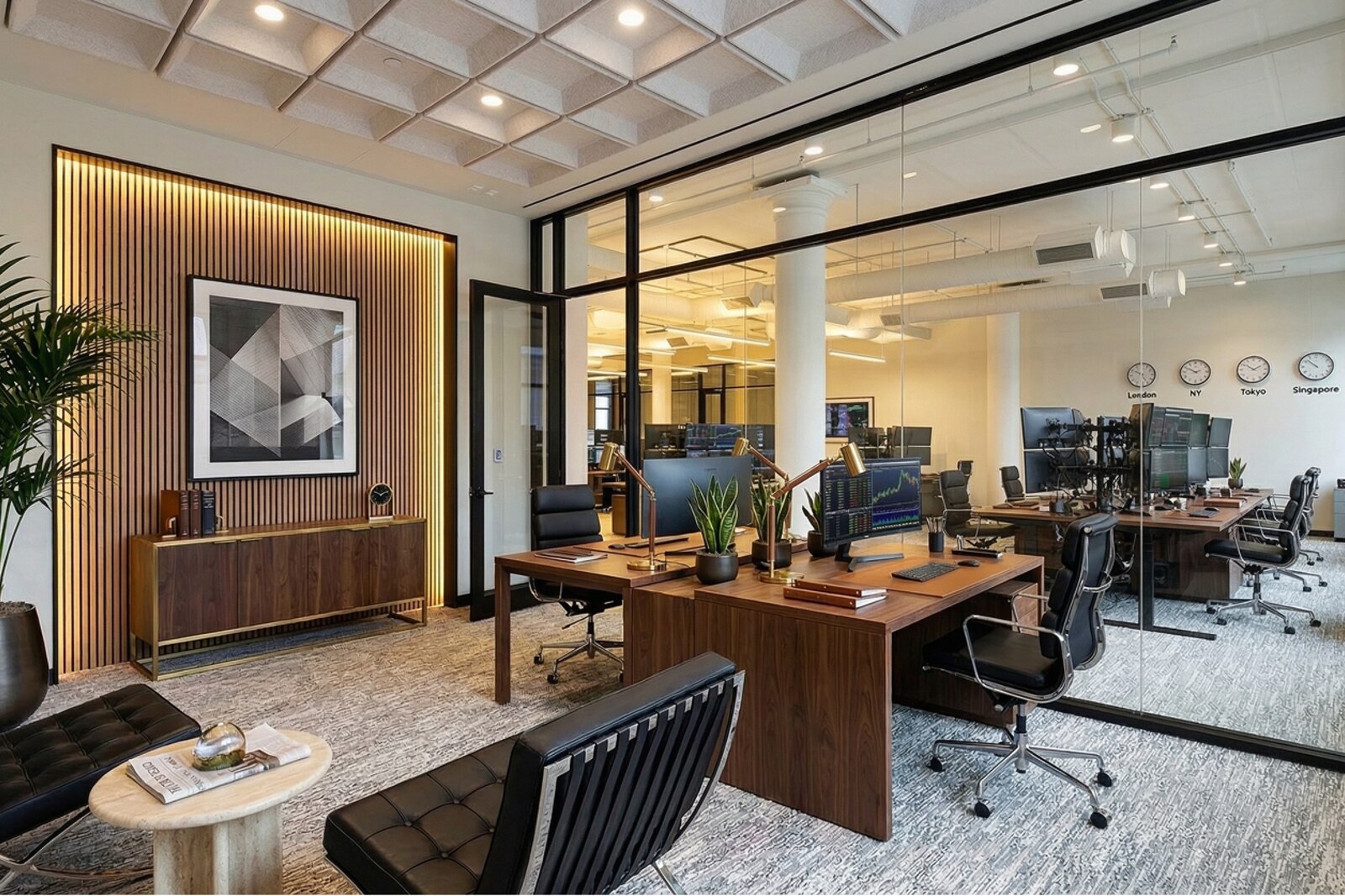 The same corner office, virtually staged