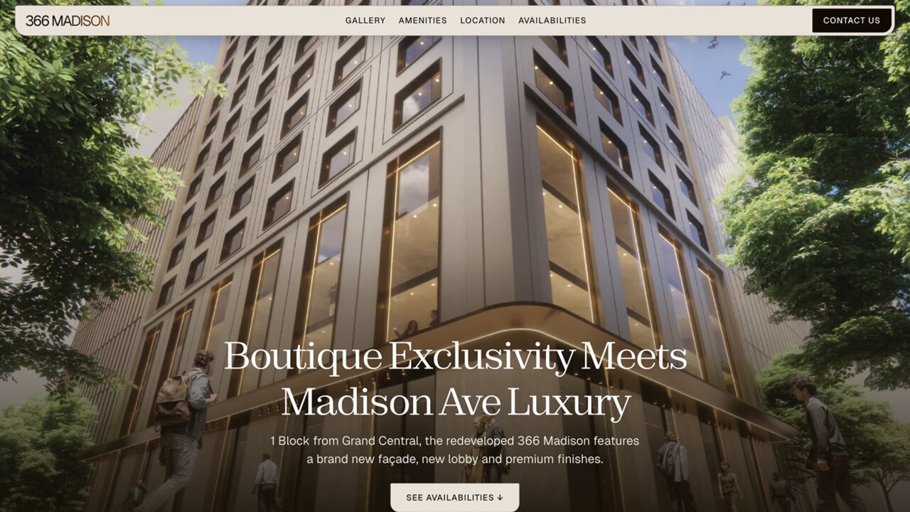 The 366 Madison leasing website